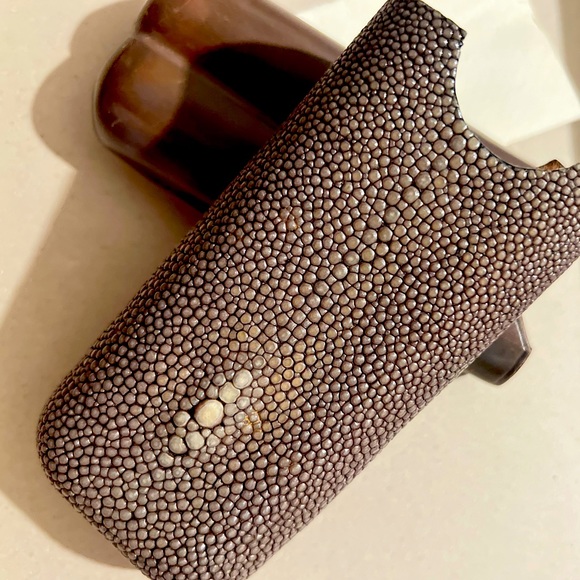 IL Bussetto stingray/lambskin Leather CIGAR CASE FOR 2 (Rare) - Picture 3 of 10